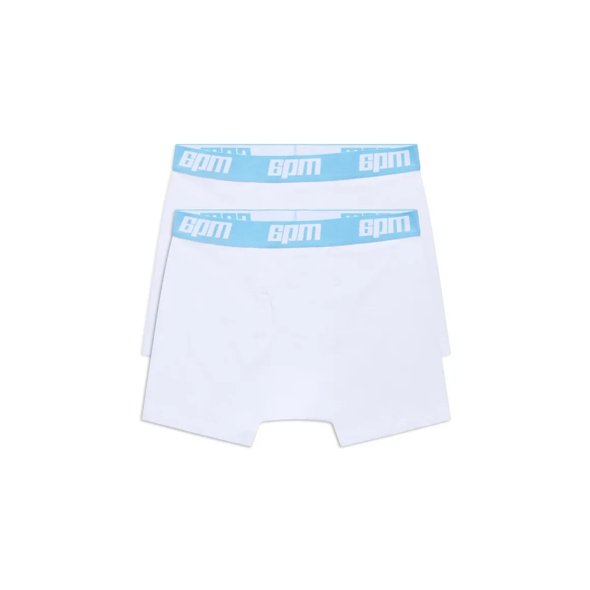 BOXER SHORTS WHITE/BABY BLUE (2-PACK)