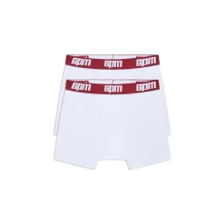 BOXER SHORTS WHITE/WINE RED (2-PACK)