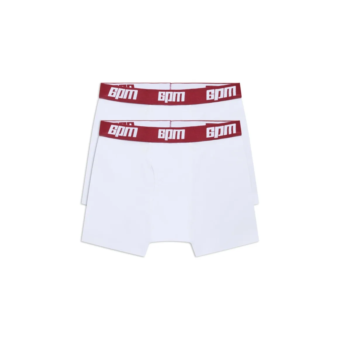 BOXER SHORTS WHITE/WINE RED (2-PACK)