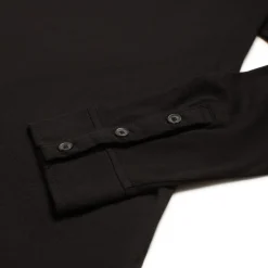 BUTTONED SLIM FIT LS BLACK