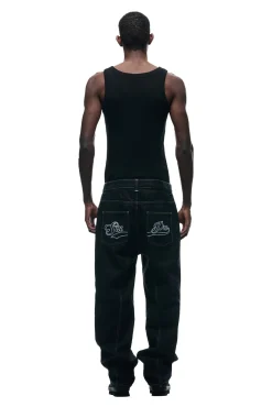 CENTER SEAM DENIM BLACK RAW