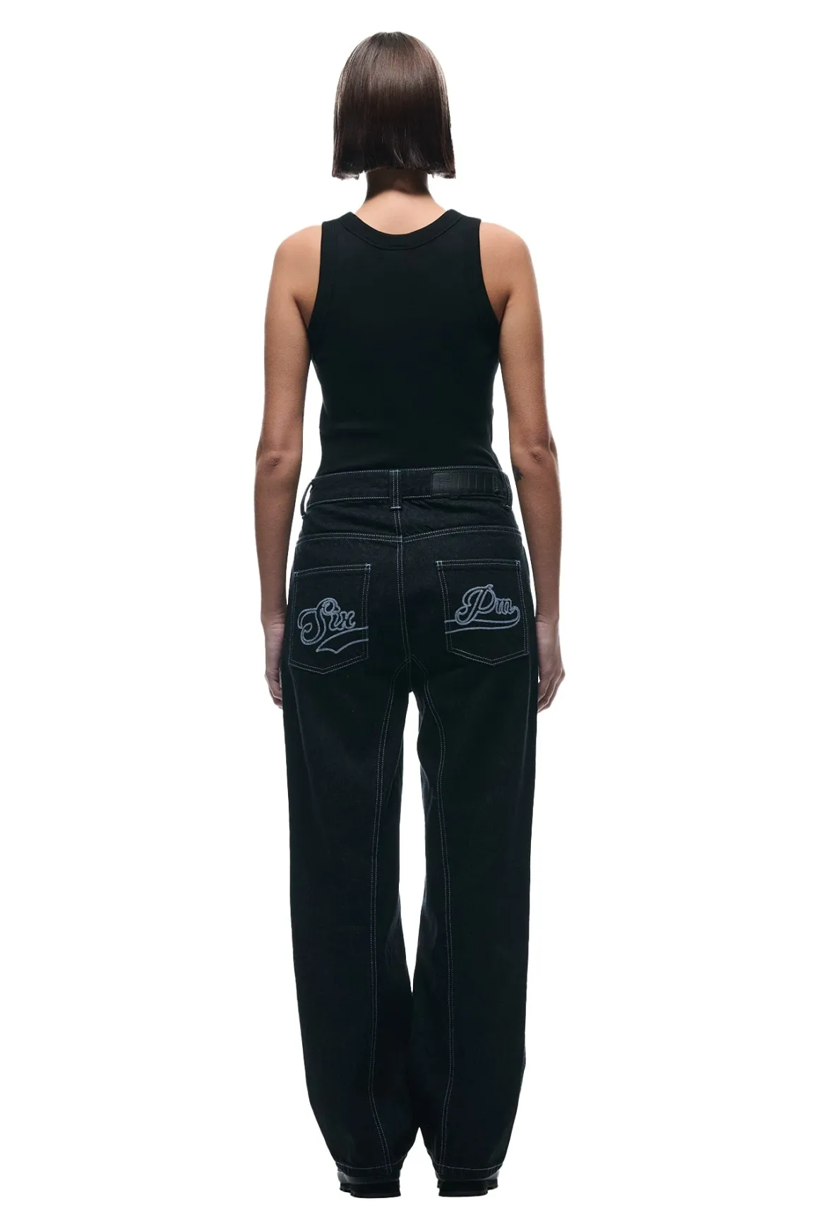 CENTER SEAM DENIM BLACK RAW