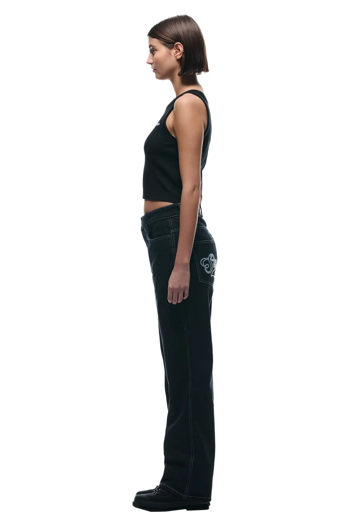 CENTER SEAM DENIM BLACK RAW
