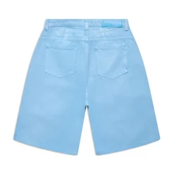 COATED DENIM SHORTS BABY BLUE