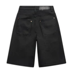 COATED DENIM SHORTS BLACK