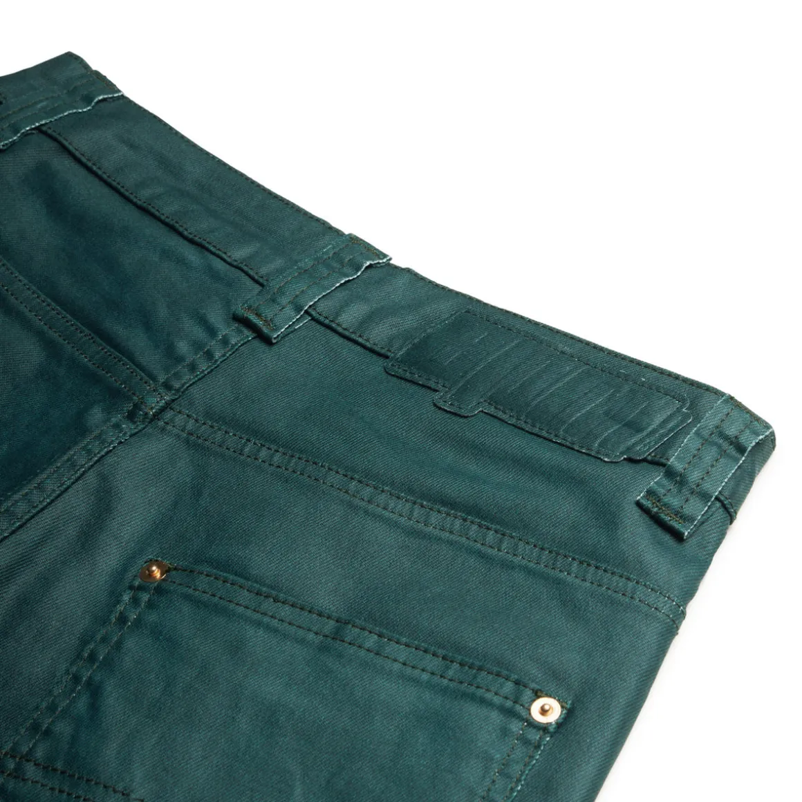 COATED DENIM SHORTS JUNGLE GREEN