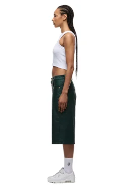 COATED DENIM SHORTS JUNGLE GREEN