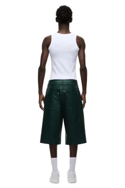COATED DENIM SHORTS JUNGLE GREEN