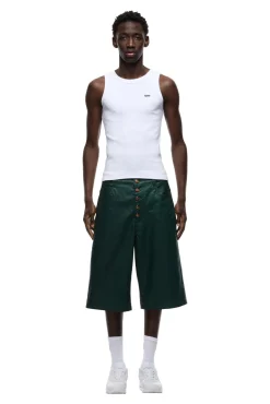 COATED DENIM SHORTS JUNGLE GREEN
