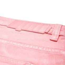 COATED DENIM SHORTS PINK