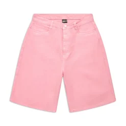 COATED DENIM SHORTS PINK