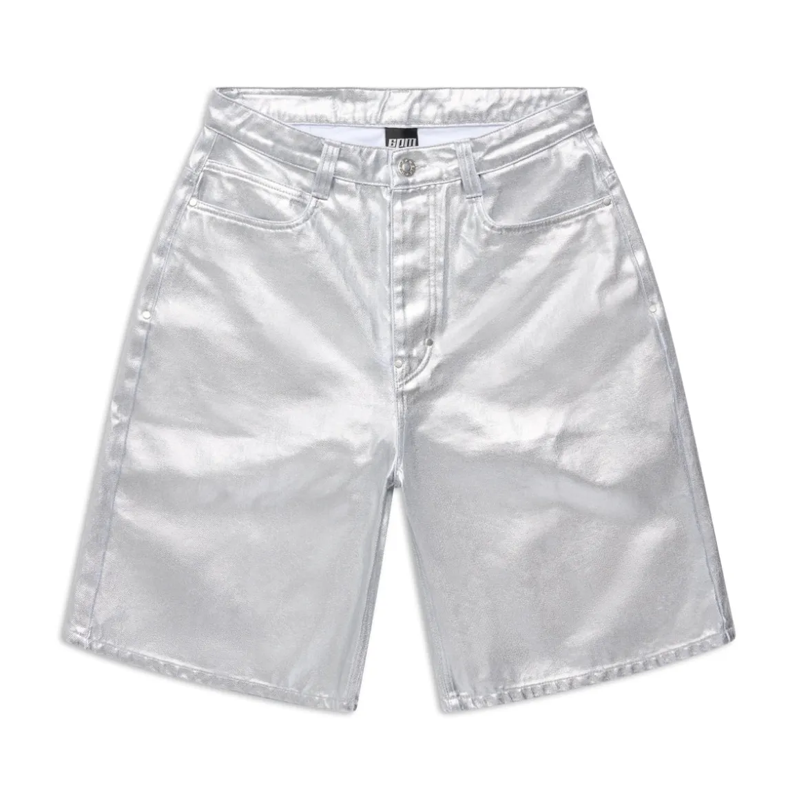COATED DENIM SHORTS SILVER SURFER