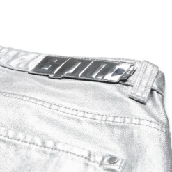 COATED DENIM SHORTS SILVER SURFER