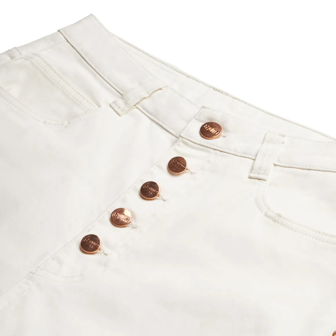 COATED DENIM SHORTS WHITE