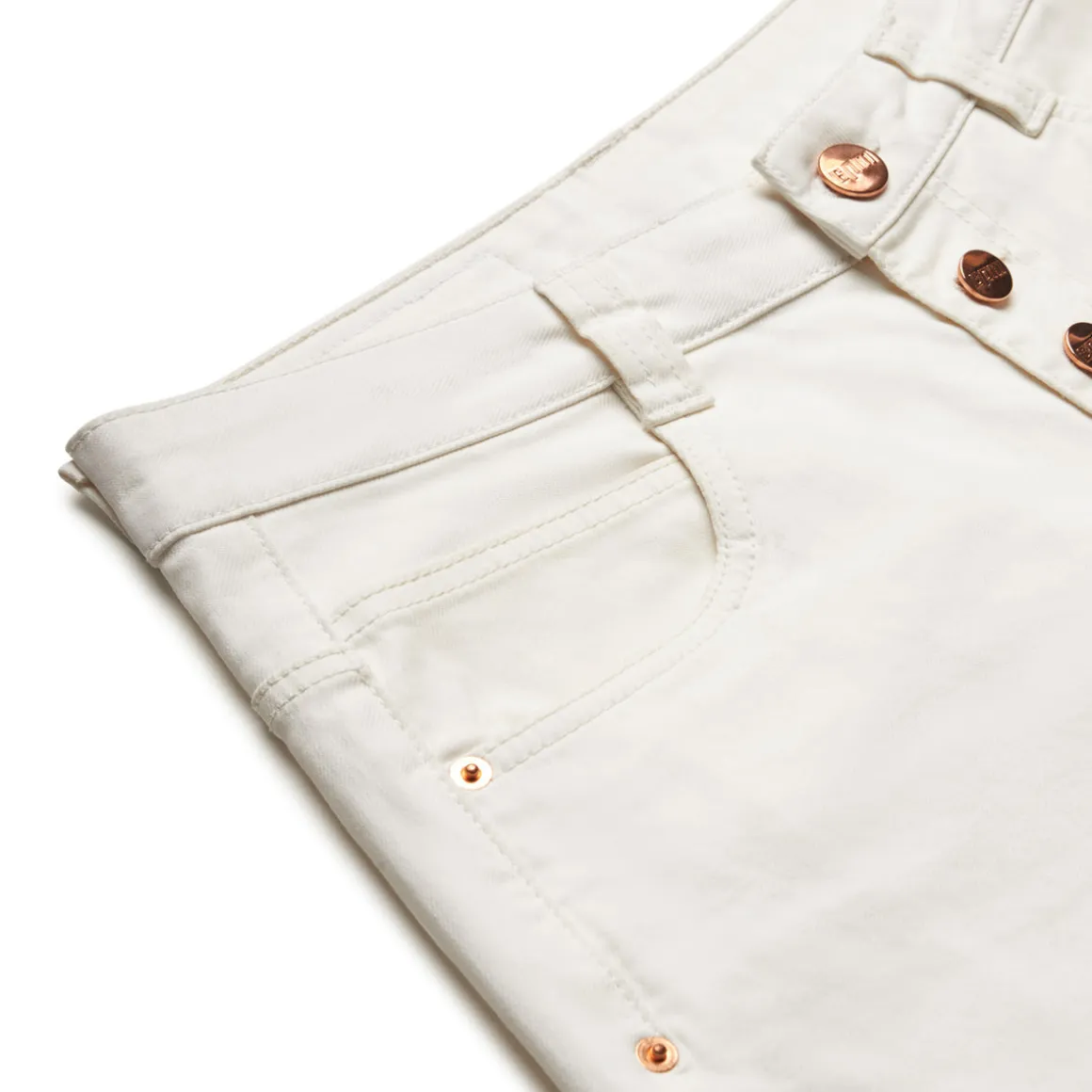 COATED DENIM SHORTS WHITE