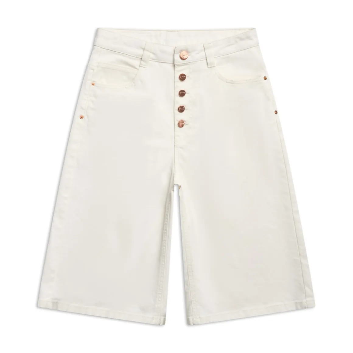 COATED DENIM SHORTS WHITE