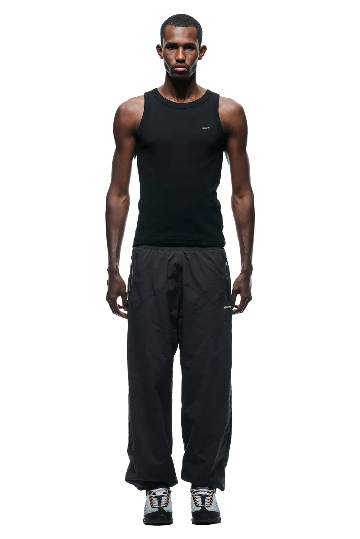CRINKLE TRACK PANTS IRON GREY