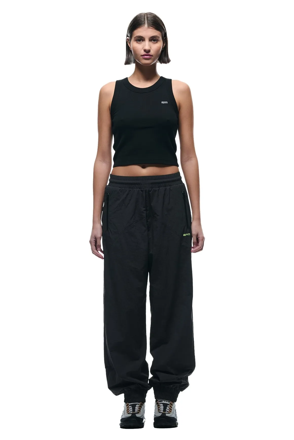 CRINKLE TRACK PANTS IRON GREY