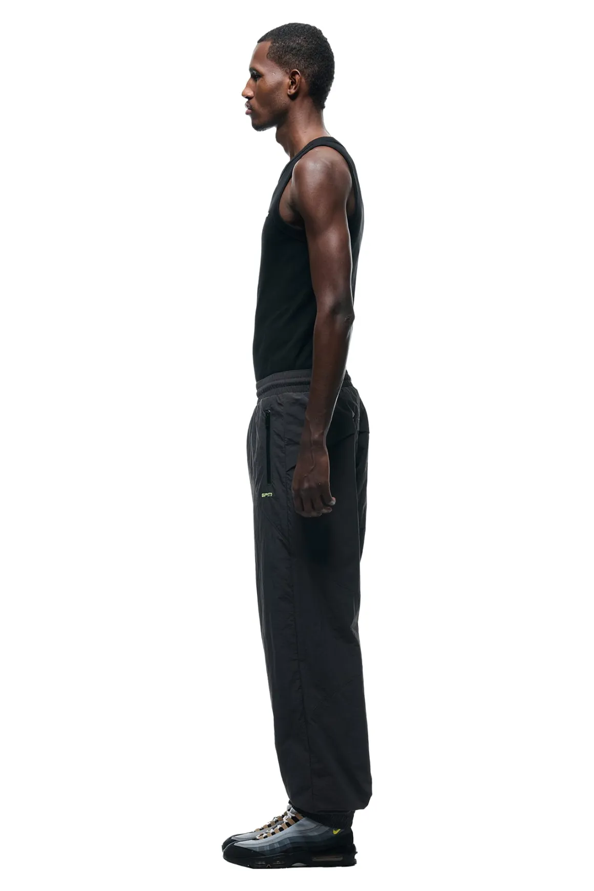 CRINKLE TRACK PANTS IRON GREY