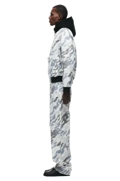 DOT CAMO HOODED BOMBER JACKET