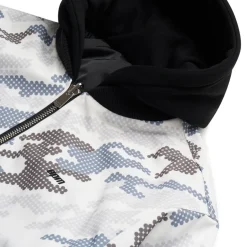 DOT CAMO HOODED BOMBER JACKET