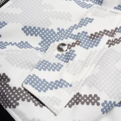 DOT CAMO HOODED BOMBER JACKET