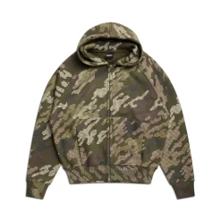 DOT CAMO ZIP HOODIE GREEN
