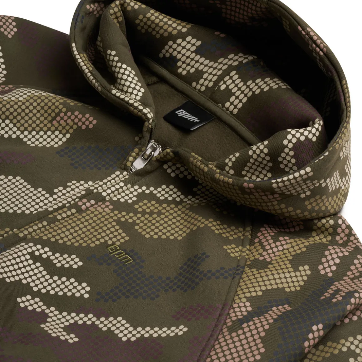DOT CAMO ZIP HOODIE GREEN