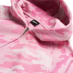 DOT CAMO ZIP HOODIE PINK