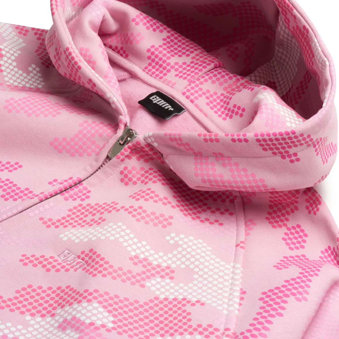 DOT CAMO ZIP HOODIE PINK