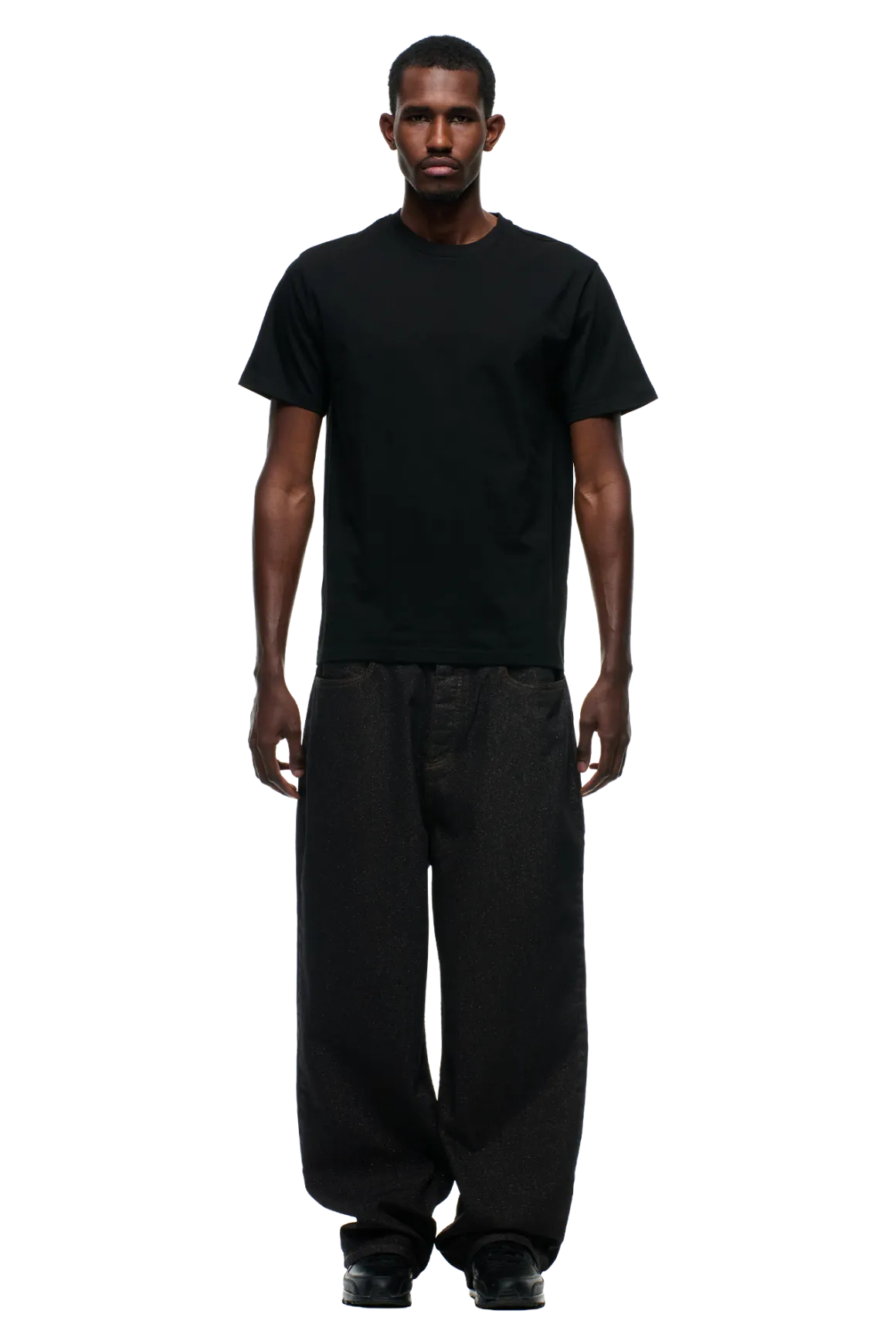 FAUX STITCH T-SHIRT BLACK