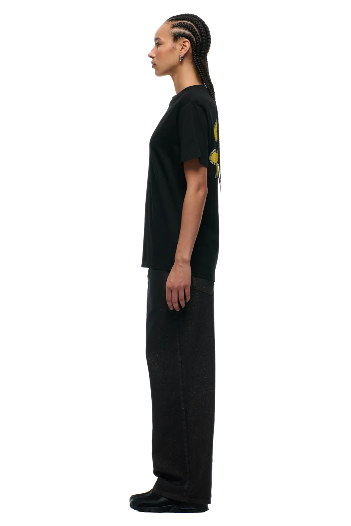 FAUX STITCH T-SHIRT BLACK