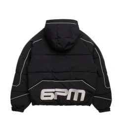 HALF ZIP PULLOVER PUFFER JACKET BLACK