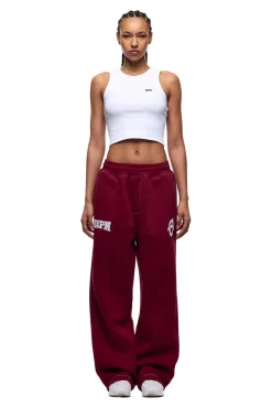 ICONS OPEN LEG JOGGER BURNED RED