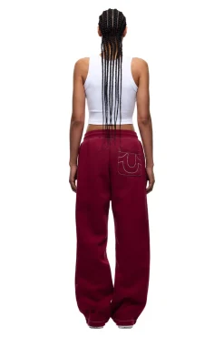 ICONS OPEN LEG JOGGER BURNED RED