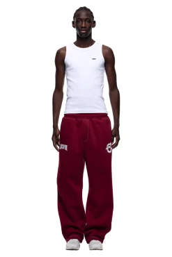 ICONS OPEN LEG JOGGER BURNED RED