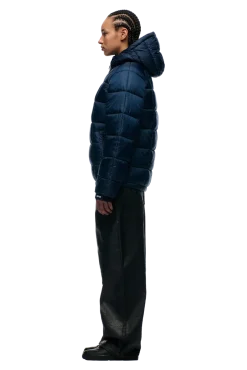 LIGHT PUFFER JACKET RECTANGLES MIDNIGHT BLUE