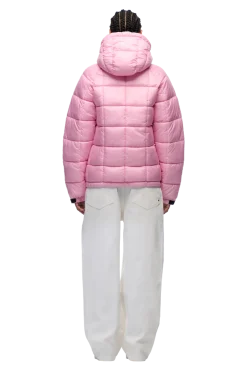 LIGHT PUFFER JACKET RECTANGLES PINK