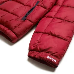 LIGHT PUFFER JACKET RECTANGLES WINE RED