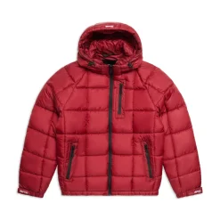 LIGHT PUFFER JACKET RECTANGLES WINE RED