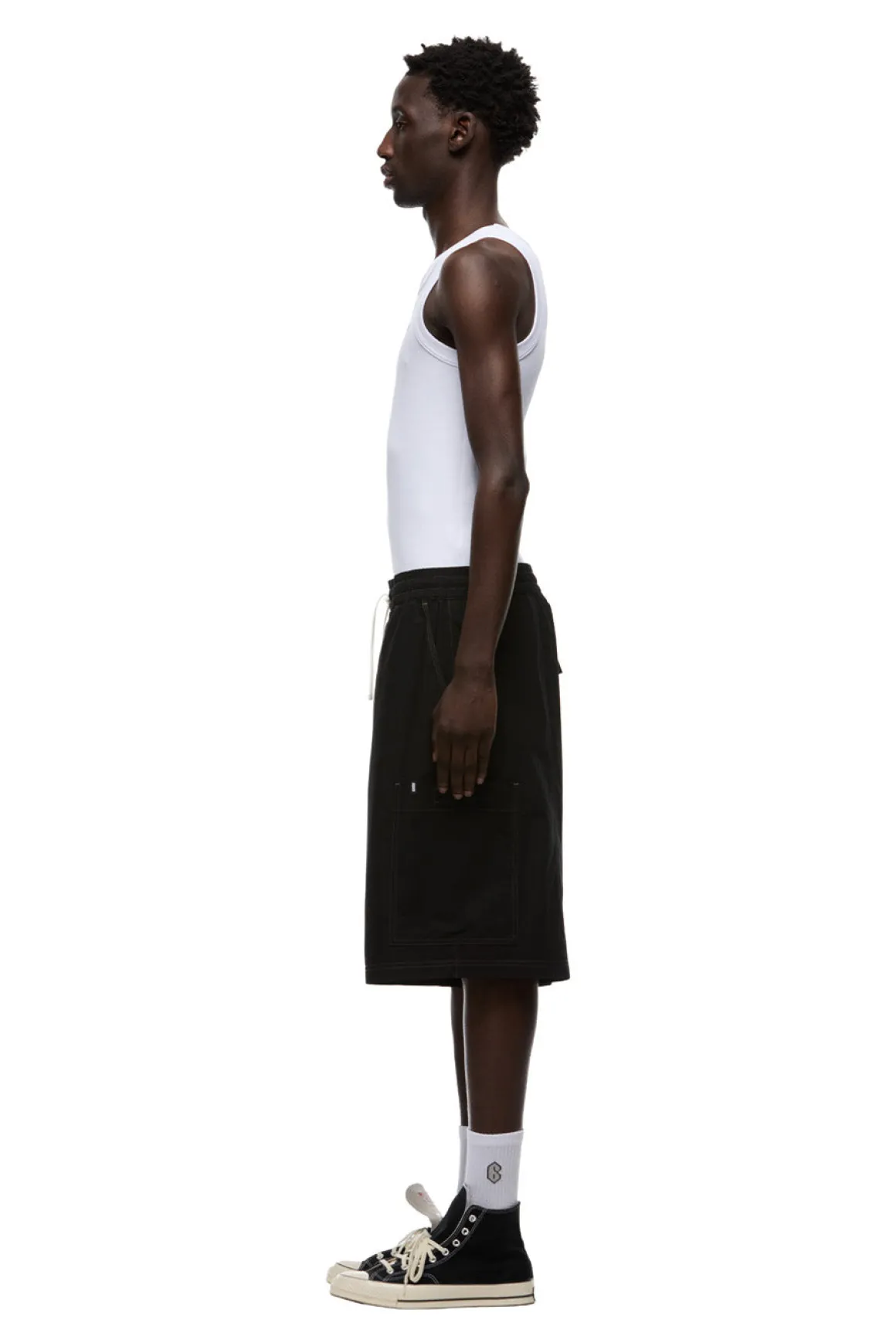 LONG BIG POCKET SHORTS BLACK