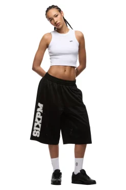 LONG MESH SHORTS BLACK
