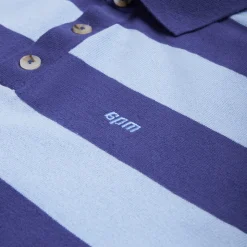 LS STRIPED POLO BLUE