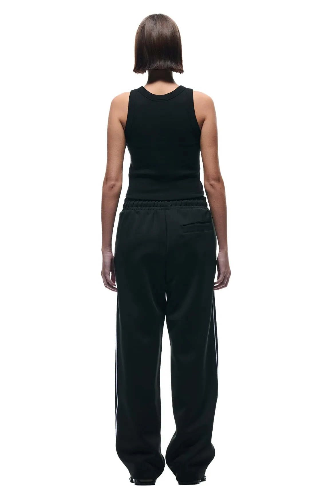 NEOPRENE TRACK PANTS BLACK