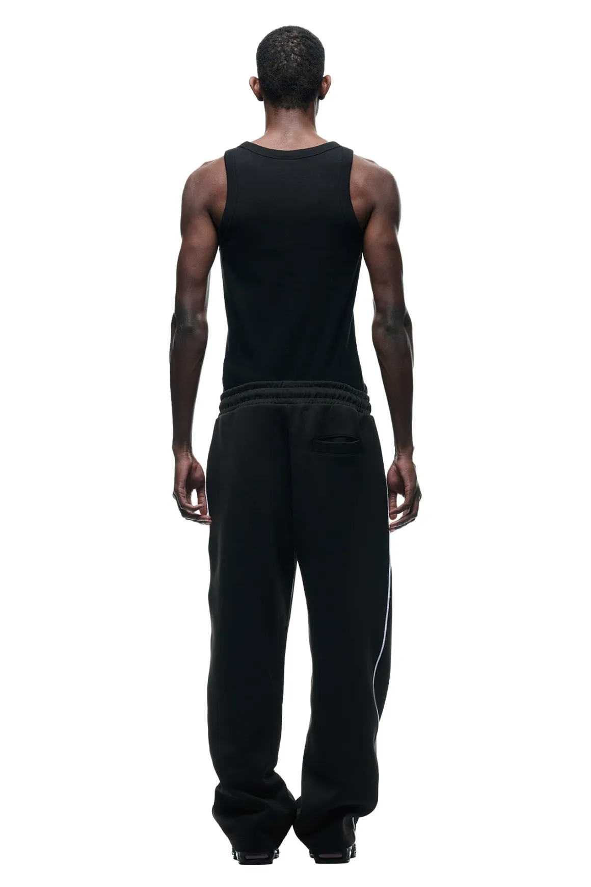 NEOPRENE TRACK PANTS BLACK