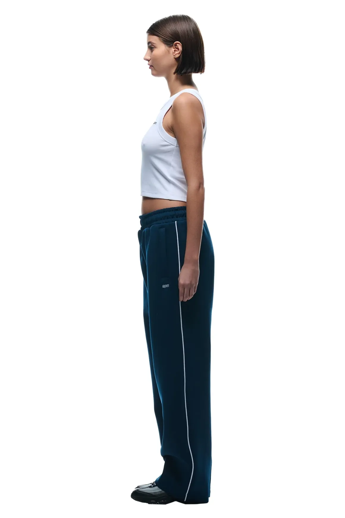 NEOPRENE TRACK PANTS NAVY