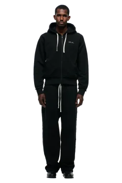 OPEN EDGE ZIP HOODIE BLACK