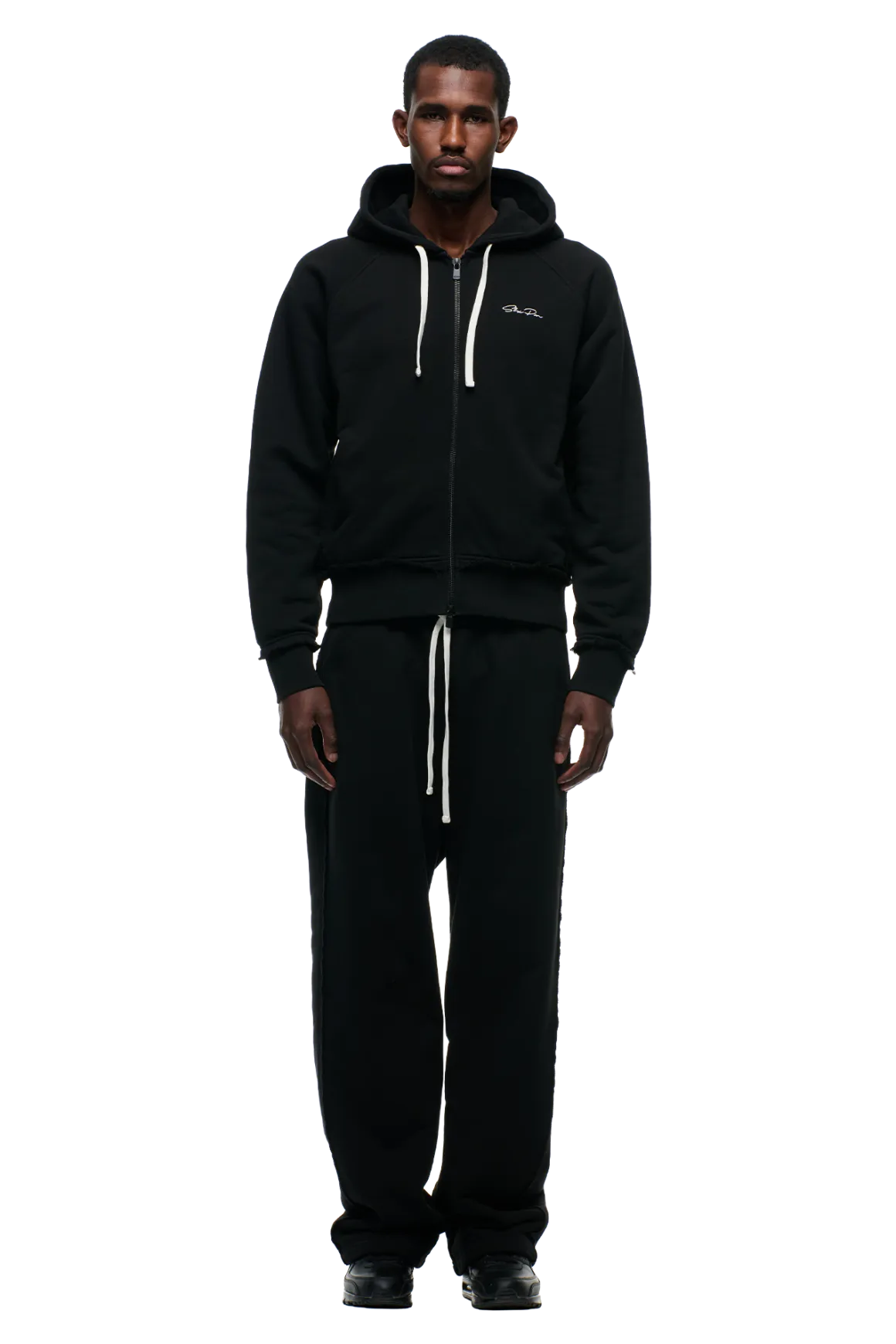 OPEN EDGE ZIP HOODIE BLACK