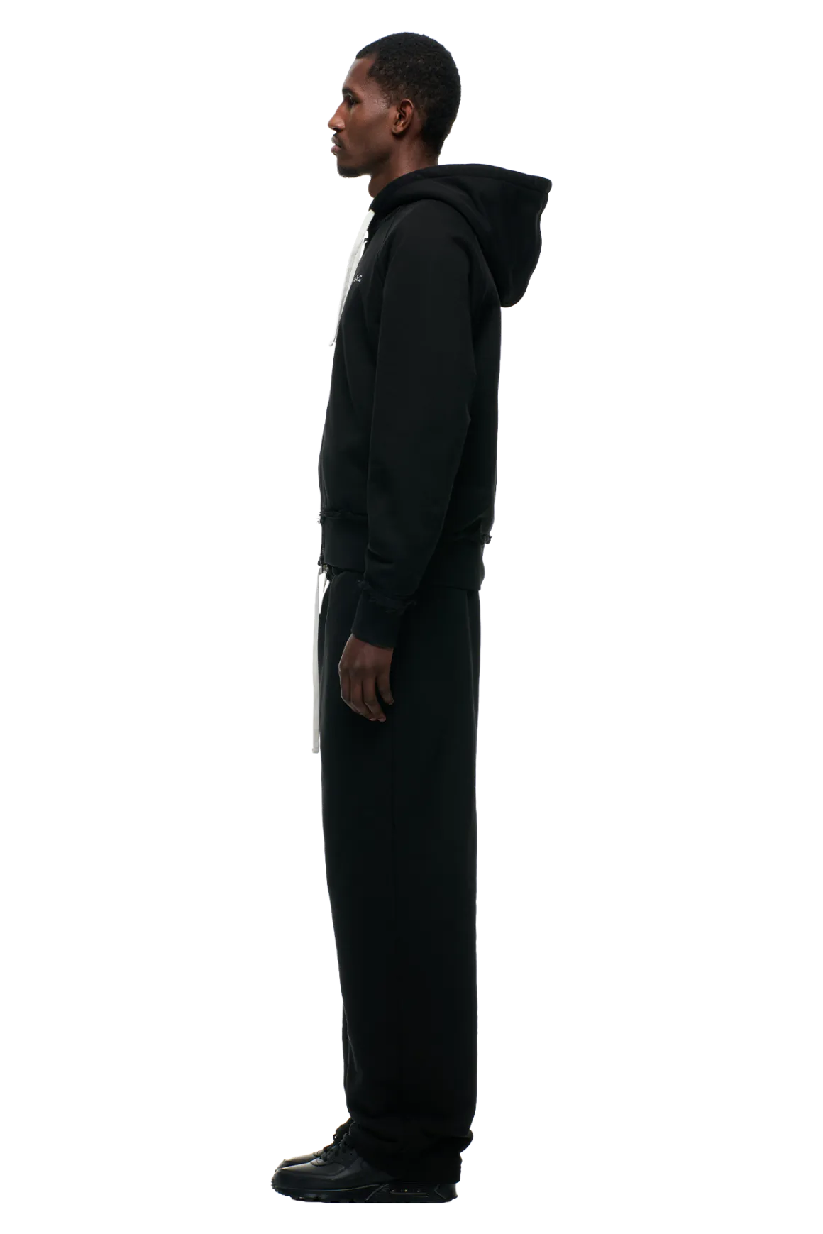 OPEN EDGE ZIP HOODIE BLACK