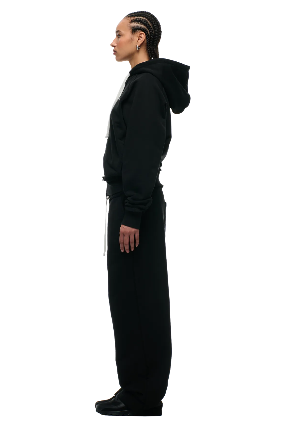 OPEN EDGE ZIP HOODIE BLACK